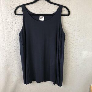 Planet Tank Top Womens Size 1 Navy Blue Scoop Neck Stretch Microfiber USA Made